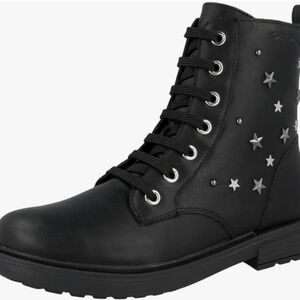 Geox | Eclair Combat Boot | Silver Stars | Little Girl | 26 EU (9 Toddler US)